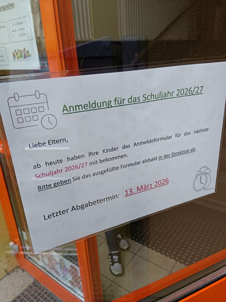 Anmeldung Schj 2026-27