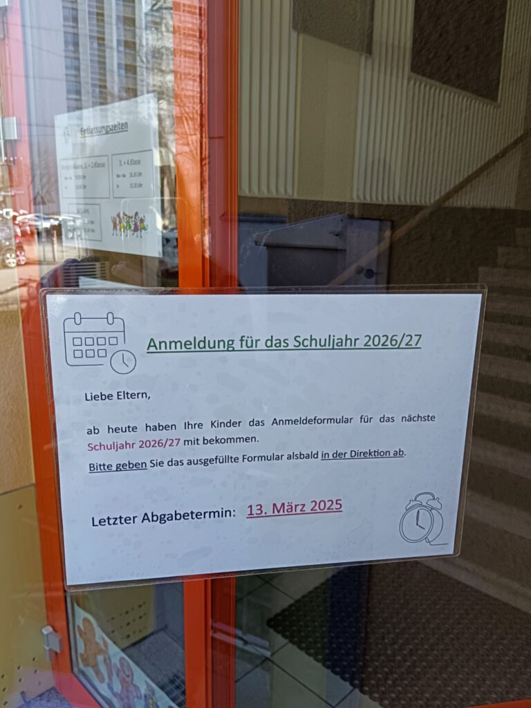 Anmeldung Schj 2026-27